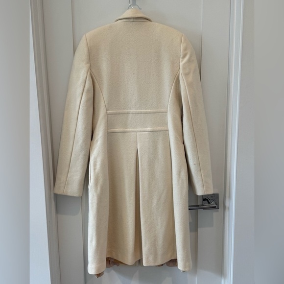 Banana Republic cream Wool Button A Line Long Coat S. Small jacket preppy C4 - Picture 6 of 9